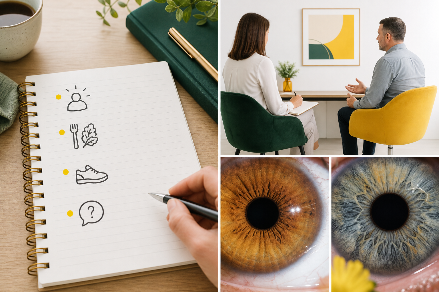 Questions to prepare for a nutrition consultation.